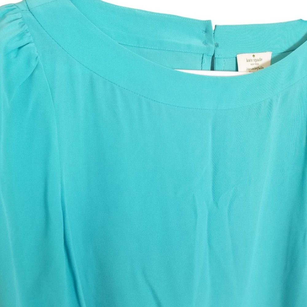 Kate Spade Womens S Green Long Sleeves Keyhole Bac - Picture 5 of 9